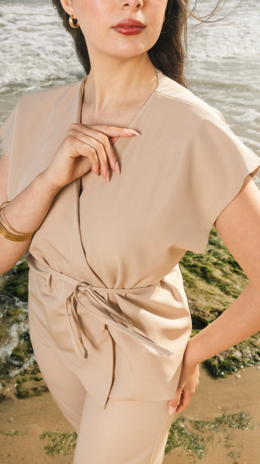 Beige Wrap Set